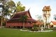Thailand: Thailand's oldest wooden viharn next to the bell tower, Wat Plai Klong (also known as Wat Bupharam), Trat